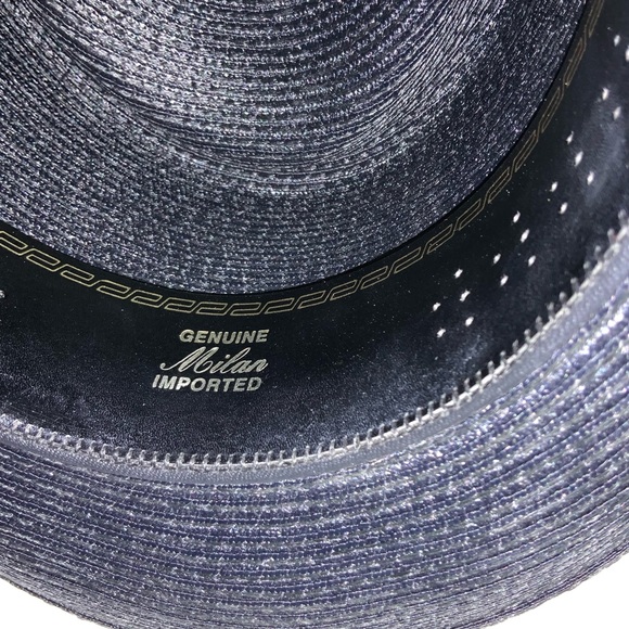 Milan Men’s Fedora Black Straw Hat Feather Meyer the Hatter New Orleans  size 7 - Picture 11 of 14